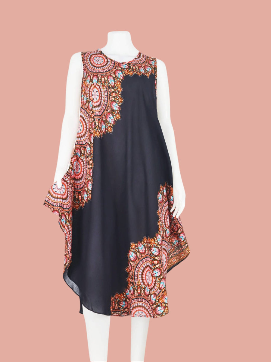 Midnight Mandala Grace Midi Dress