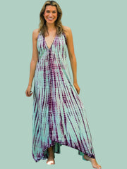 Mint Plum Breeze Tie Dye Maxi Dress