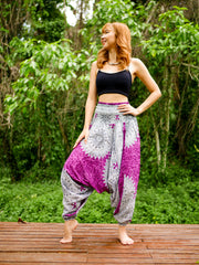 Magenta Pink Mandala Low Cut Harem Pants