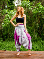 Magenta Pink Mandala Low Cut Harem Pants