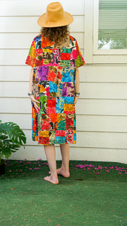 Mosaic Muse Patchwork Bohemian Dress