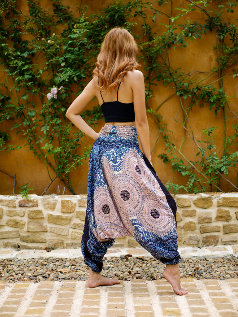 Pink Mandala Low Cut Harem Pants