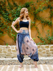 Pink Mandala Low Cut Harem Pants