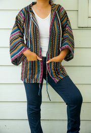 Nomad Charm Hippie  Hooded Jacket Cardigan with Pockets