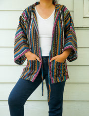 Nomad Charm Hippie  Hooded Jacket Cardigan with Pockets