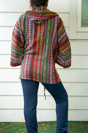 Ethnic Flair Cover Up Hooded Jacket Cardigan with Pockets