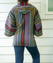 Artisan Woven Cover Up Hooded Jacket Cardigan with Pockets