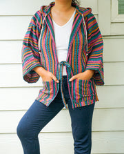 Festival Flair Cover Up Hooded Jacket Cardigan with Pockets