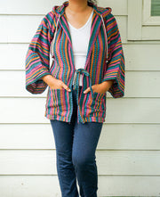 Festival Flair Cover Up Hooded Jacket Cardigan with Pockets