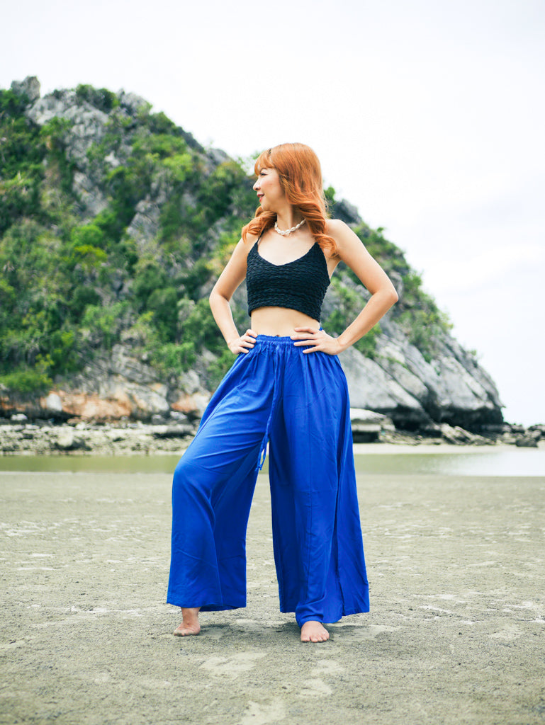 Royal Blue Wide Leg Palazzo Pants