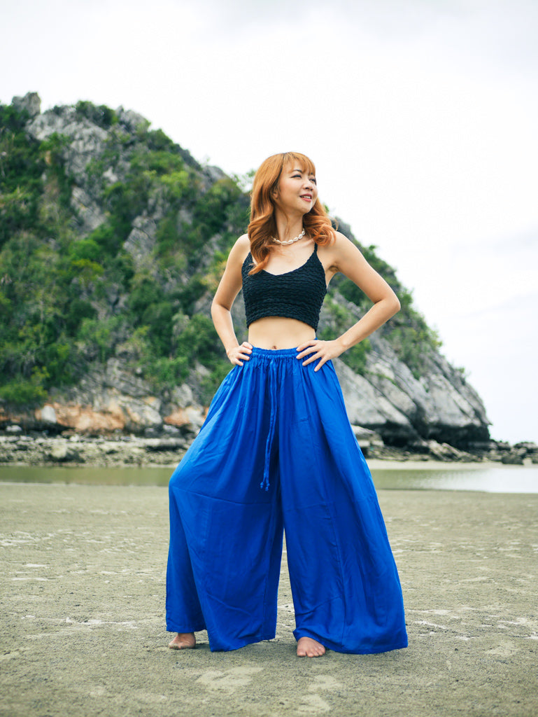 Royal Blue Wide Leg Palazzo Pants