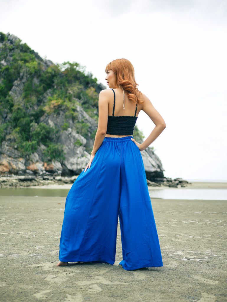 Royal Blue Wide Leg Palazzo Pants