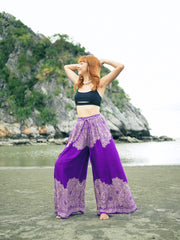 Purple Mandala Wide Leg Palazzo Pants