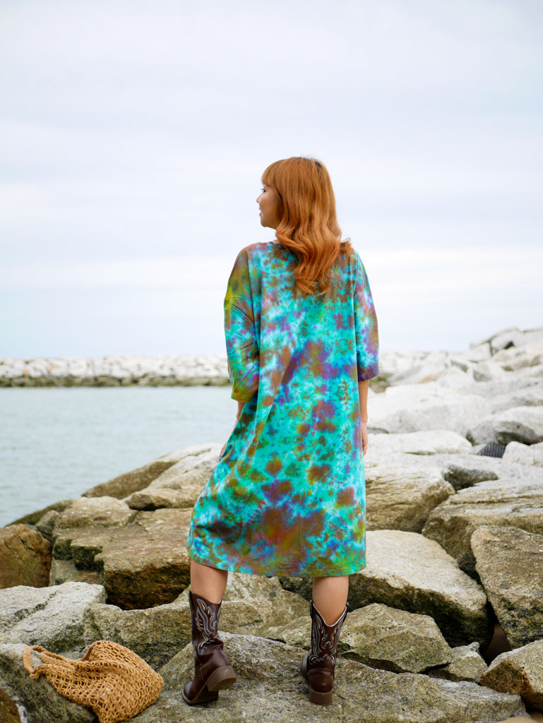 Peace Prism Hippie Oversized Cotton Tunic Shirt Dress Lamsri Bohemian