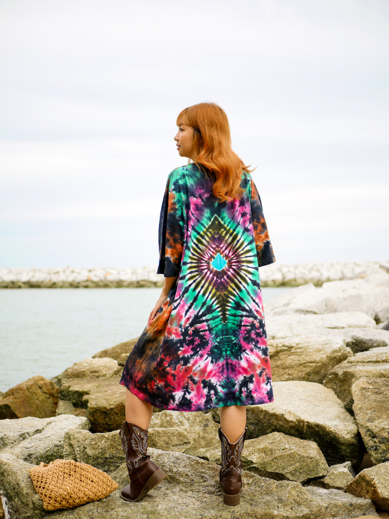 Bohemian tie dye dress hotsell