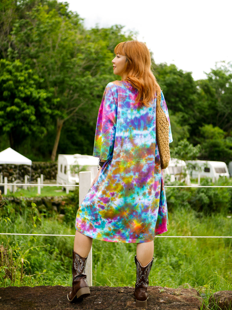 Heart Harmony Hippie Oversized Cotton Tunic Shirt Dress