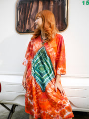 Diamond Ember Hippie Oversized Cotton Tunic Shirt Dress