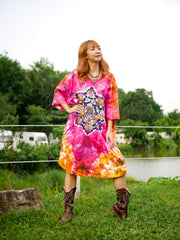 Mandala Radiance Hippie Oversized Cotton Tunic Shirt Dress