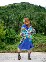 Rainbow Wings Hippie Oversized Cotton Tunic Shirt Dress