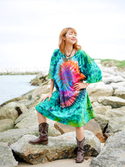 Mystic Meadow Hippie Oversized Cotton Tunic Shirt Dress