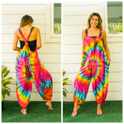 J34- Hand Dyed Hippie Racerback Jumpsuit Romper