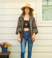 Nomad Charm Hippie  Hooded Jacket Cardigan with Pockets