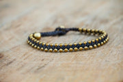 Harmony Golden Beaded Boho Brass Bracelet