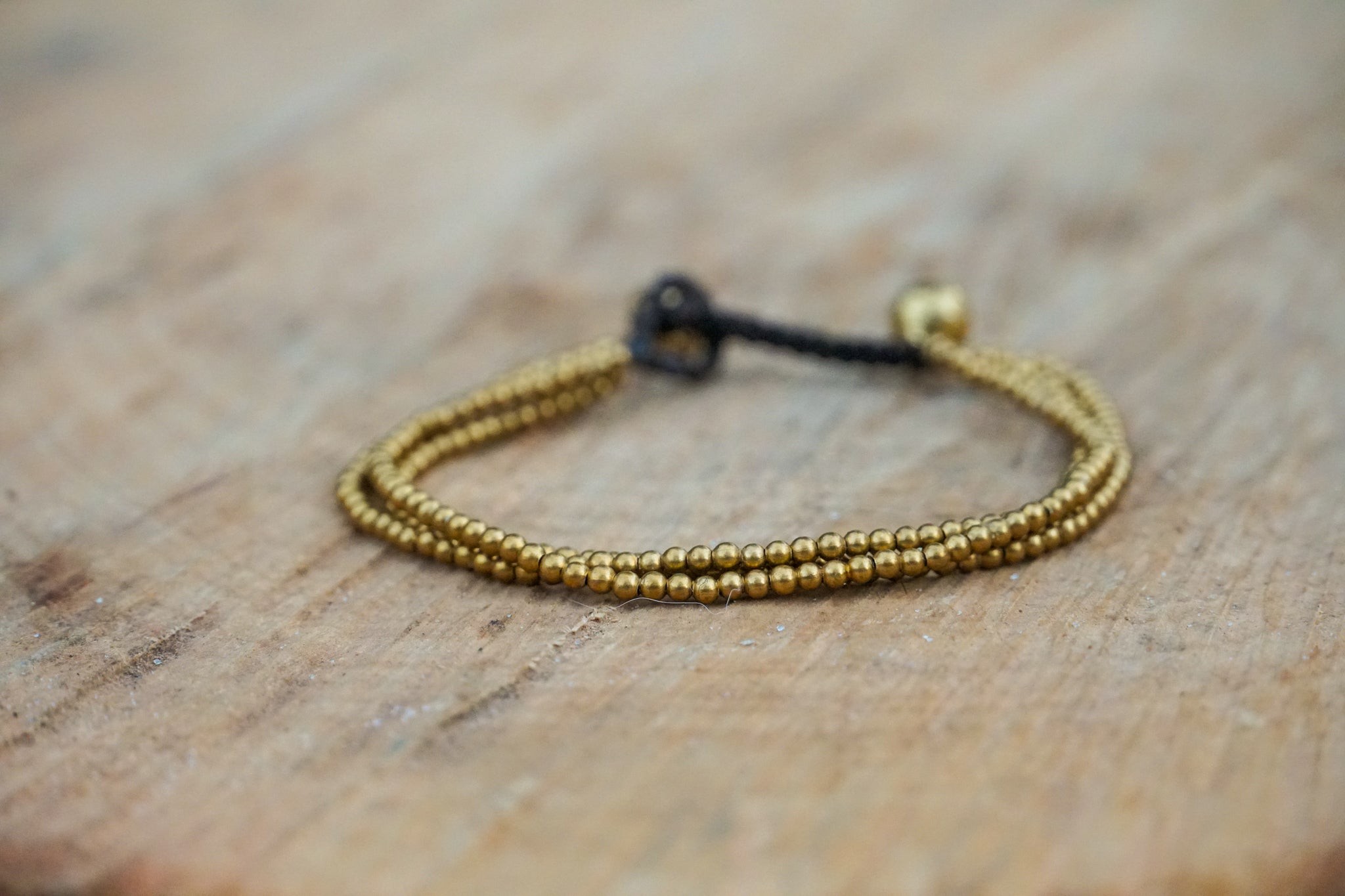 Golden Triple Strand Boho Brass Bracelet