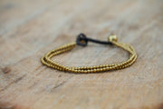 Golden Triple Strand Boho Brass Bracelet