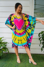 Heartburst Glow Tie Dye Kaftan