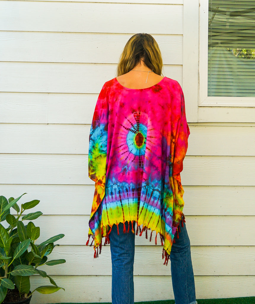 Hand Dyed Tunic Boho Kaftan Blouse Hippie Oversize Tops