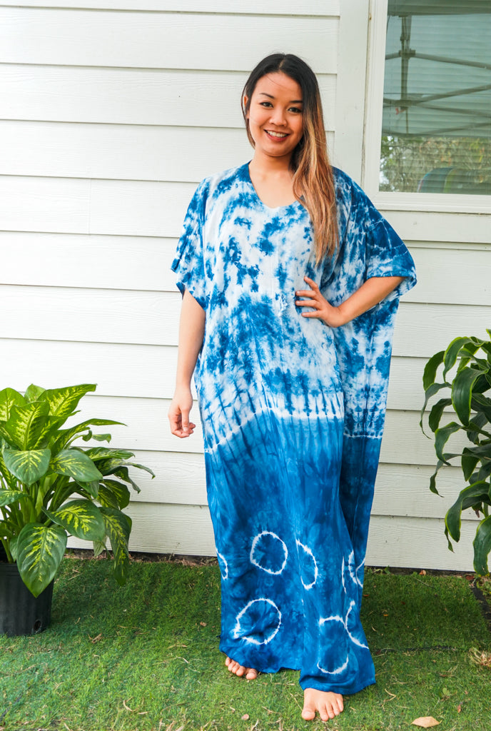 K0823- Shibori Tie Dye Kaftan