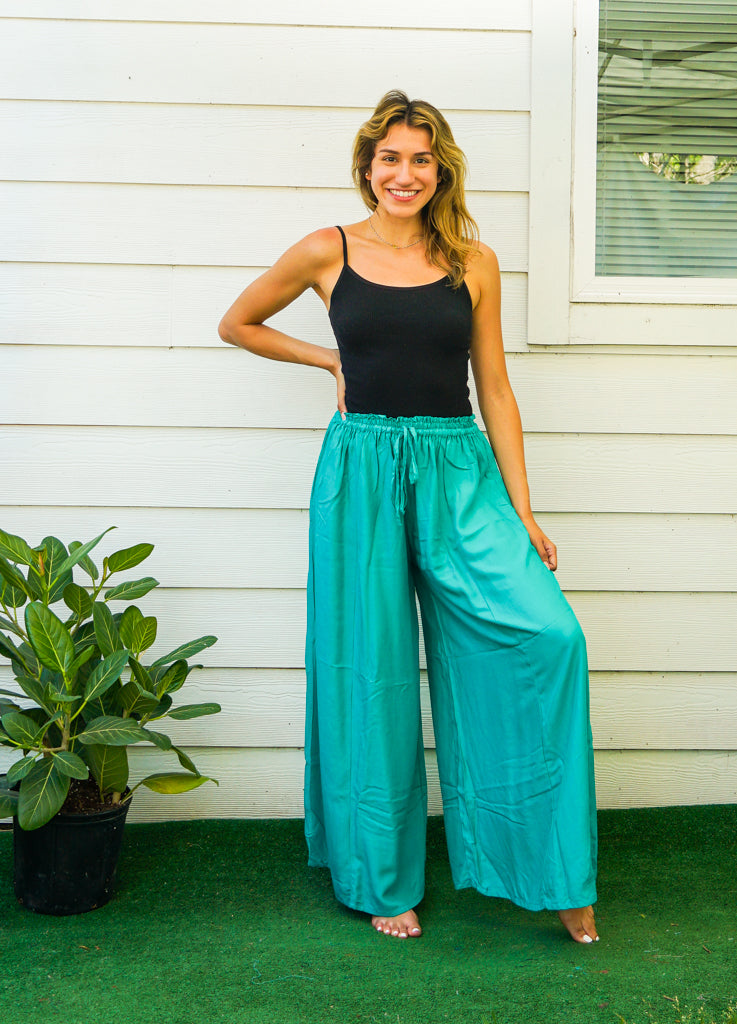 Mint Wide Leg Palazzo Pants