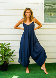 Plain Navy Blue Jumpsuit