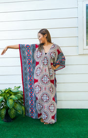 Red Lotus Boho Kaftan