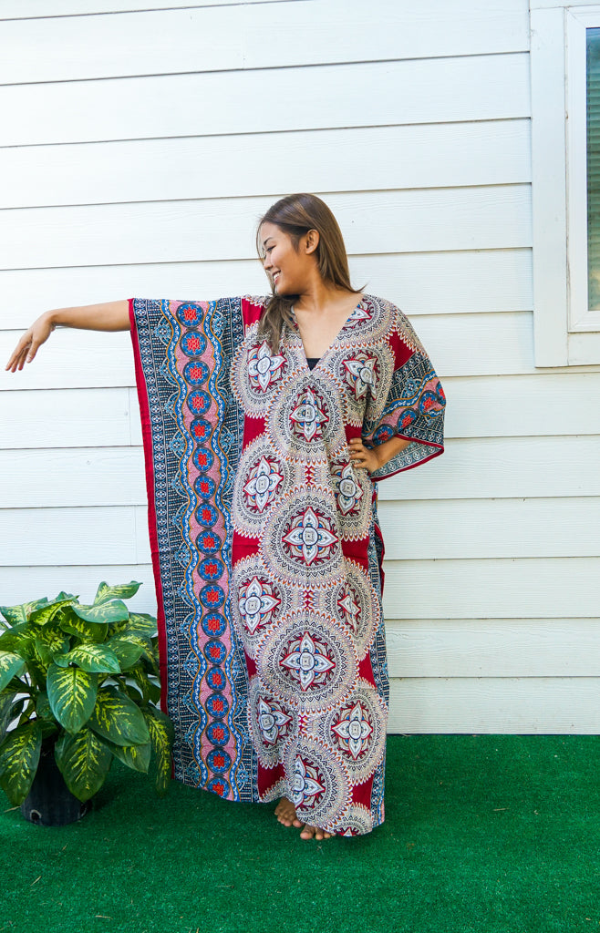 Red Lotus Boho Kaftan