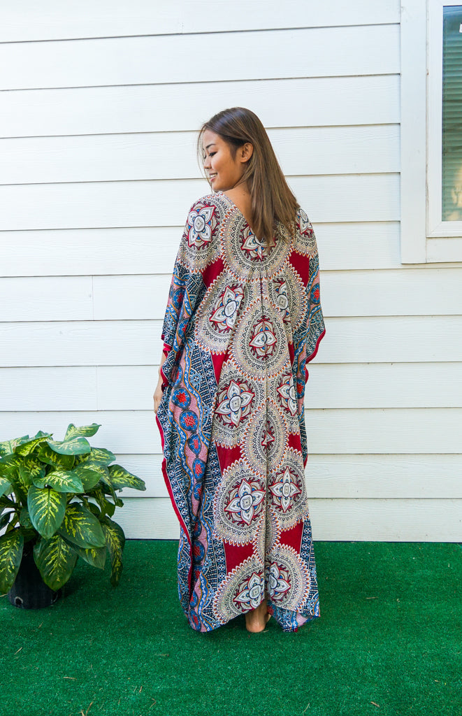 Red Lotus Boho Kaftan