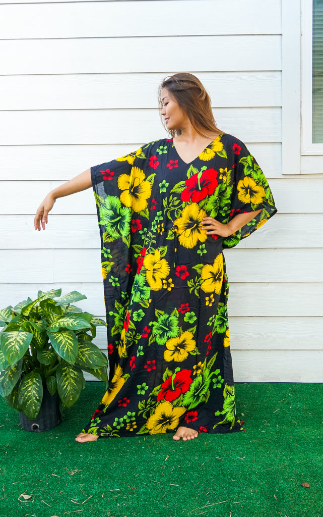 Yellow Hibiscus Kaftan