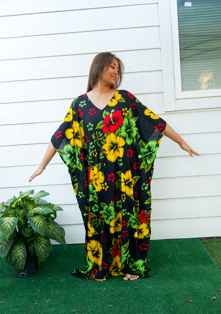 Yellow Hibiscus Kaftan