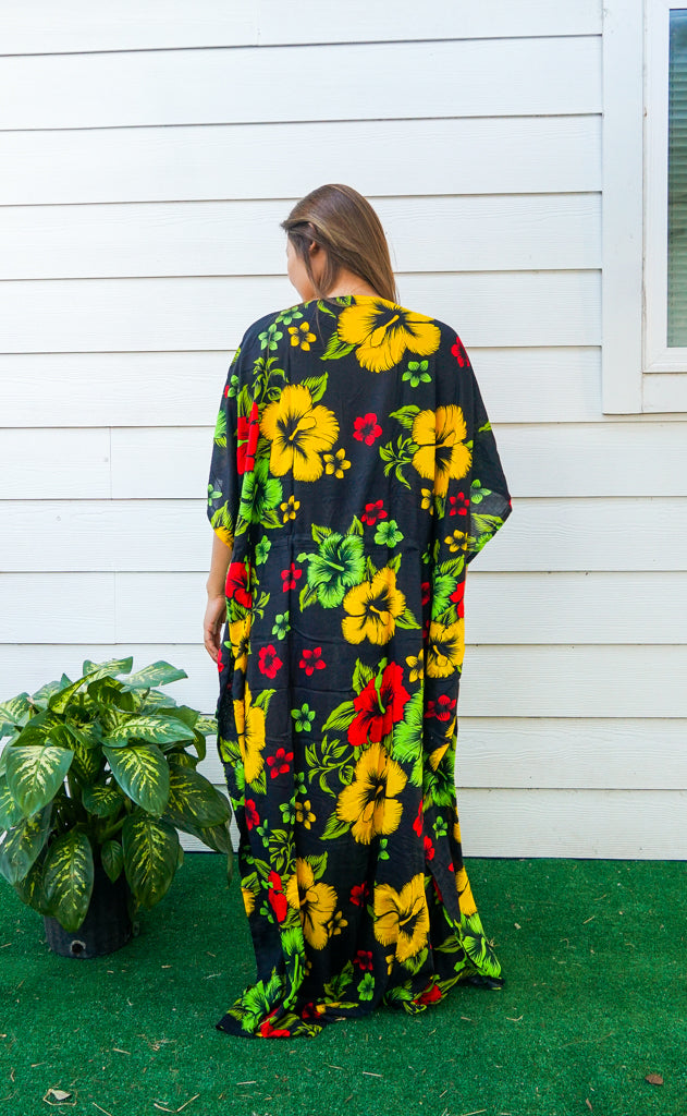 Yellow Hibiscus Kaftan