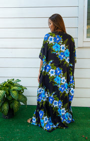 Blue Twine Hibiscus Kaftan