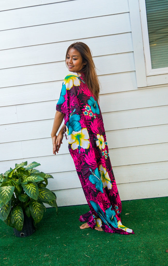 Pink Lovely Hibiscus Kaftan