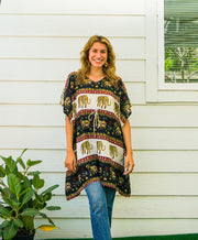 Black Sweet Elephant Kaftan Blouse