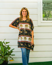 Black Sweet Elephant Kaftan Blouse