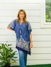 Blue Mandala Kaftan Blouse