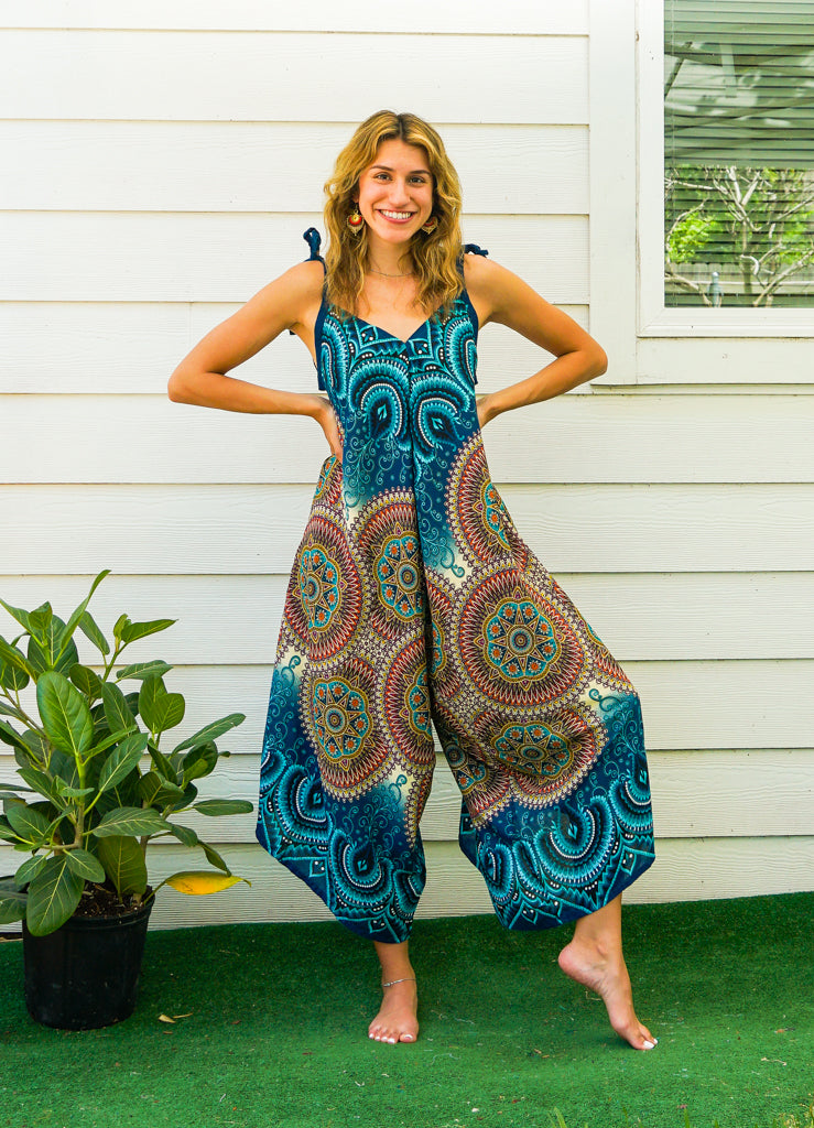 Turquoise Psychedelic  Mandala Jumpsuit