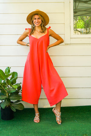 Scarlet Organic Cotton Jumpsuits with Pockets