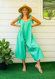 Mint Organic Cotton Jumpsuits with Pockets