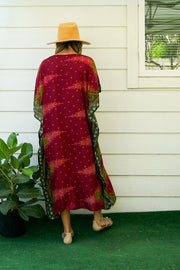 Burgundy Peacock Kaftan