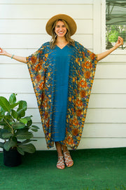 Teal Florals Kaftan